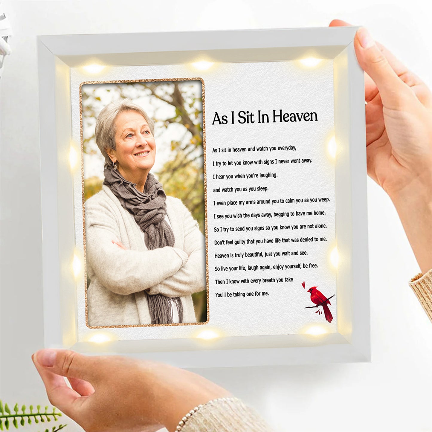 Personalized Memorial Picture Frame Light Box - Sympathy Gift