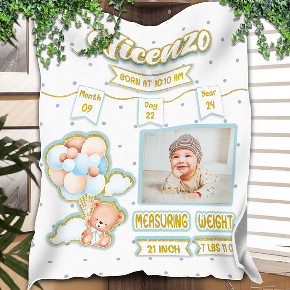 Baby Information Blanket - Custom Baby Blanket - Baby Shower Gift