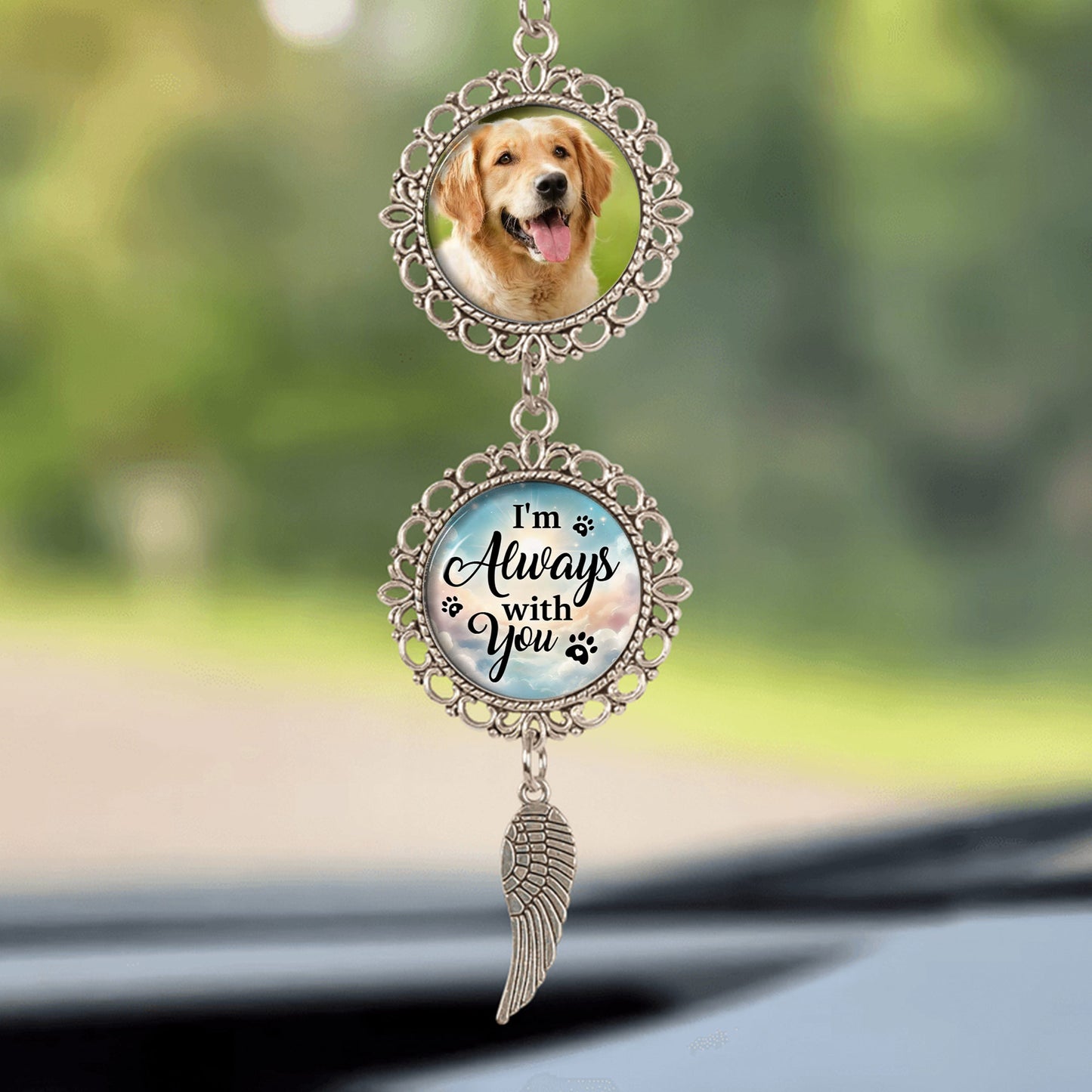 I'm Always With You - Personalized Photo Car Charm Ornament