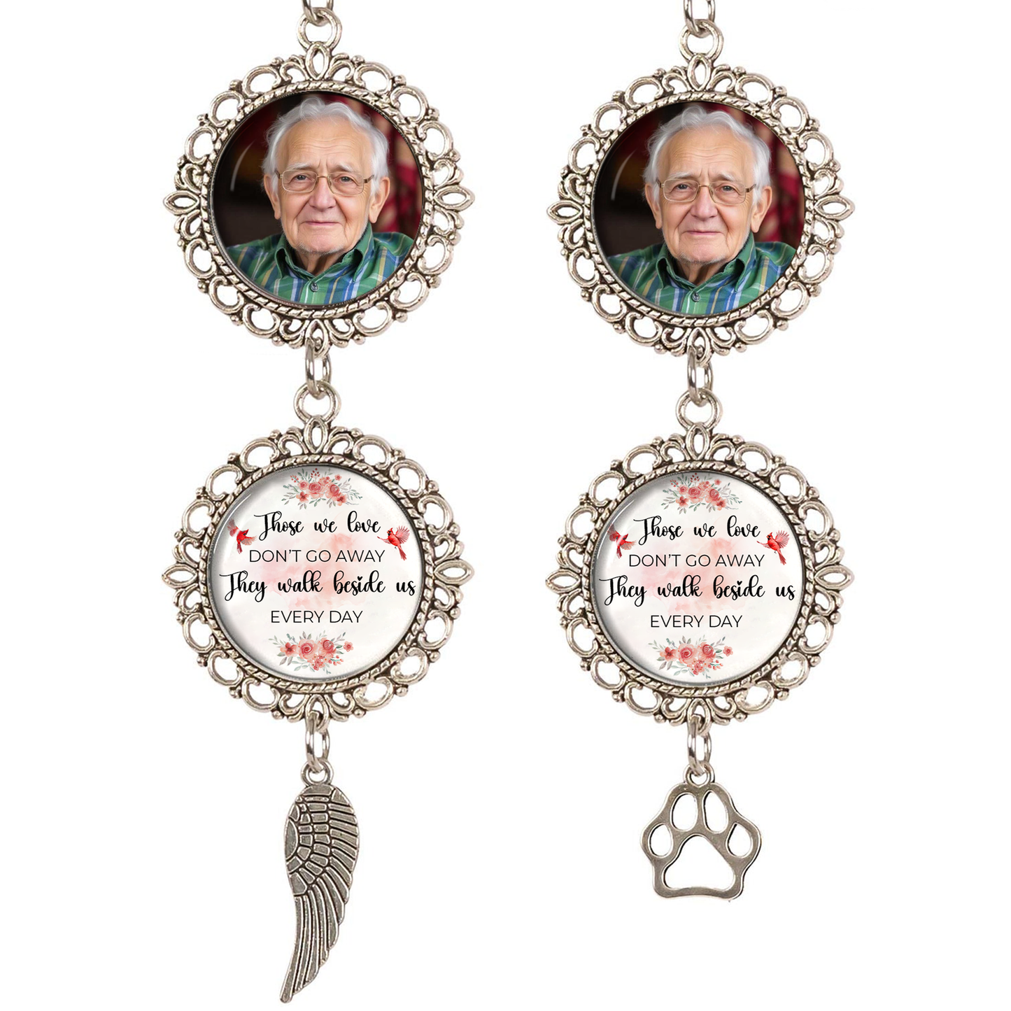 Those We Love Don't Go Away - Personalized Photo Car Charm Ornament