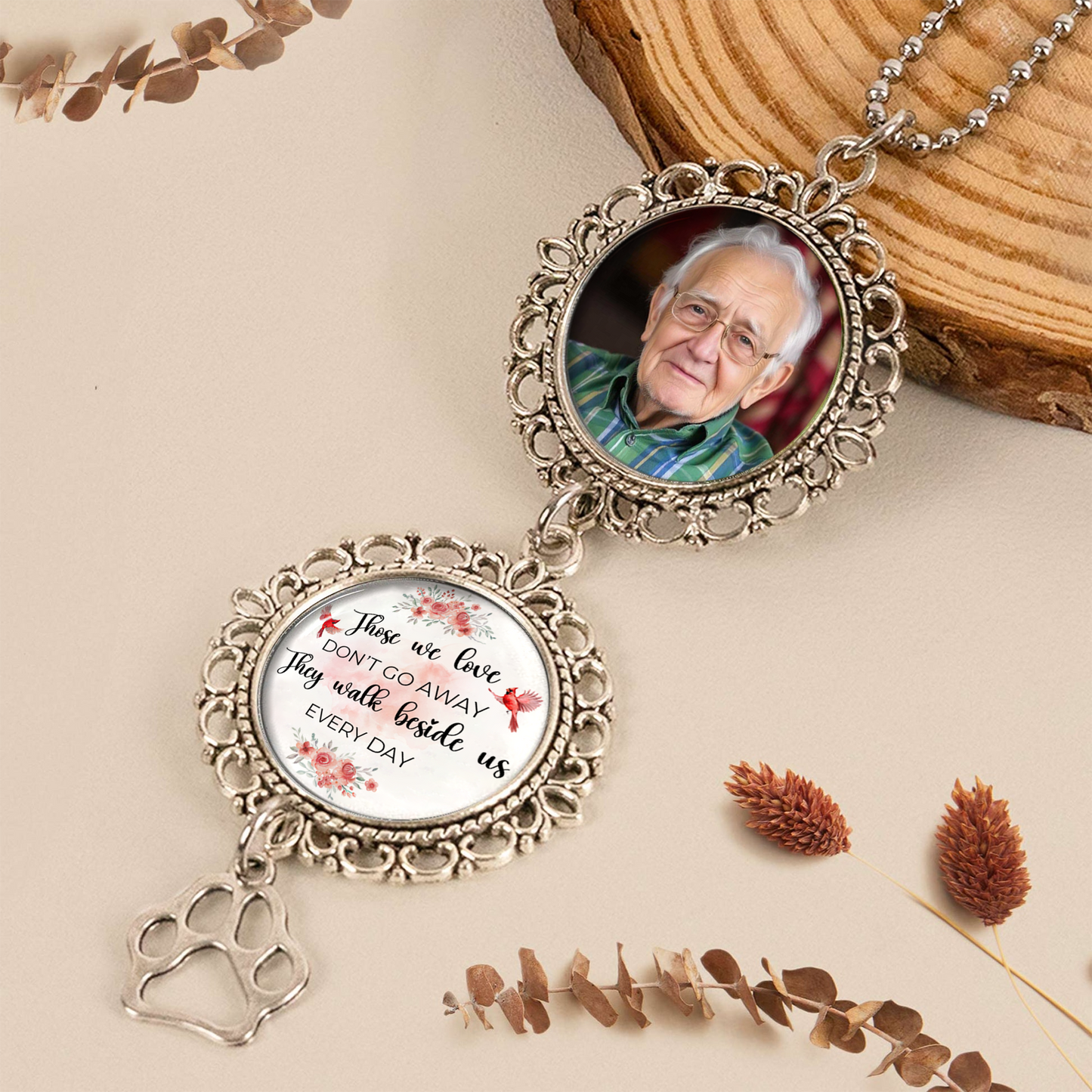 Those We Love Don't Go Away - Personalized Photo Car Charm Ornament