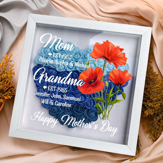 Personalized Mom Flower Shadow Box - Gift For Mother's Day