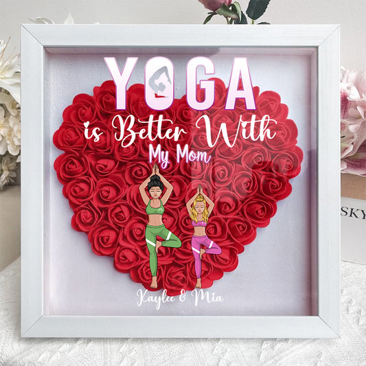 Personalized Yoga Mom Flower Shadow Box - Gift For Mother's Day