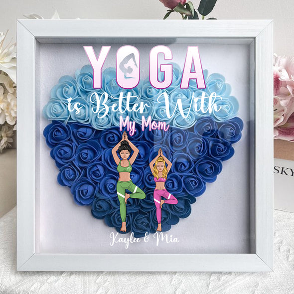 Personalized Yoga Mom Flower Shadow Box - Gift For Mother's Day