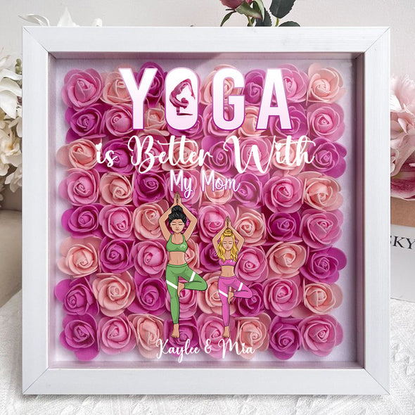 Personalized Yoga Mom Flower Shadow Box - Gift For Mother's Day