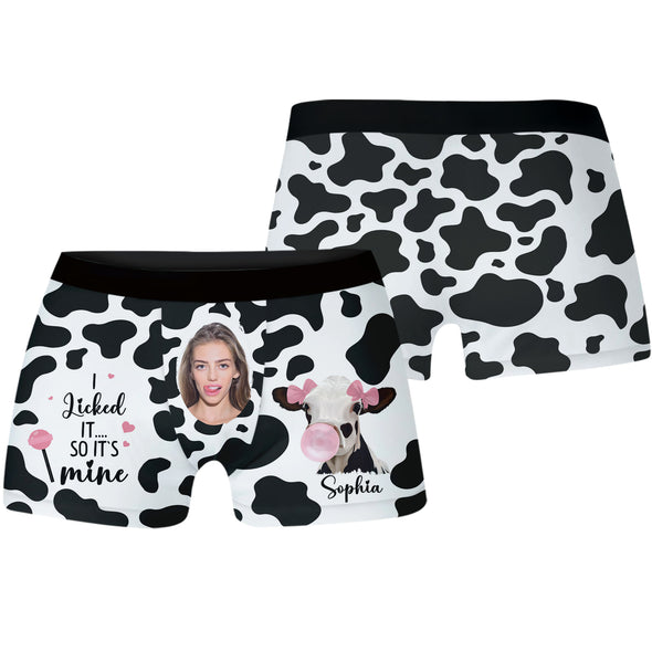 Personalized I Licked It's Mine -  Men's Boxer Briefs - Gift For Couple, Husband