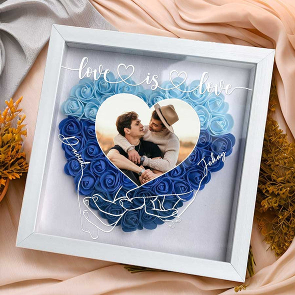 Personalized My Missing Piece Flower Shadow Box - Gift For Couple